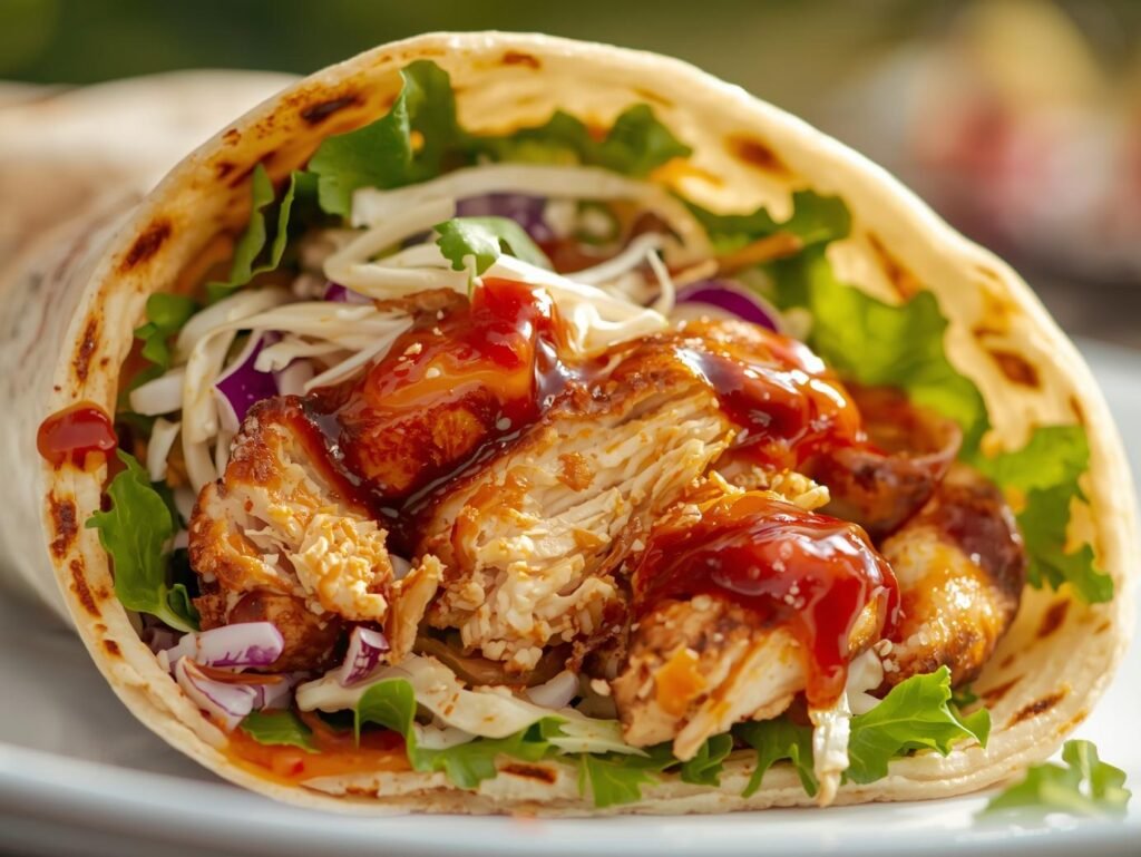 BBQ Chicken Coleslaw Wraps