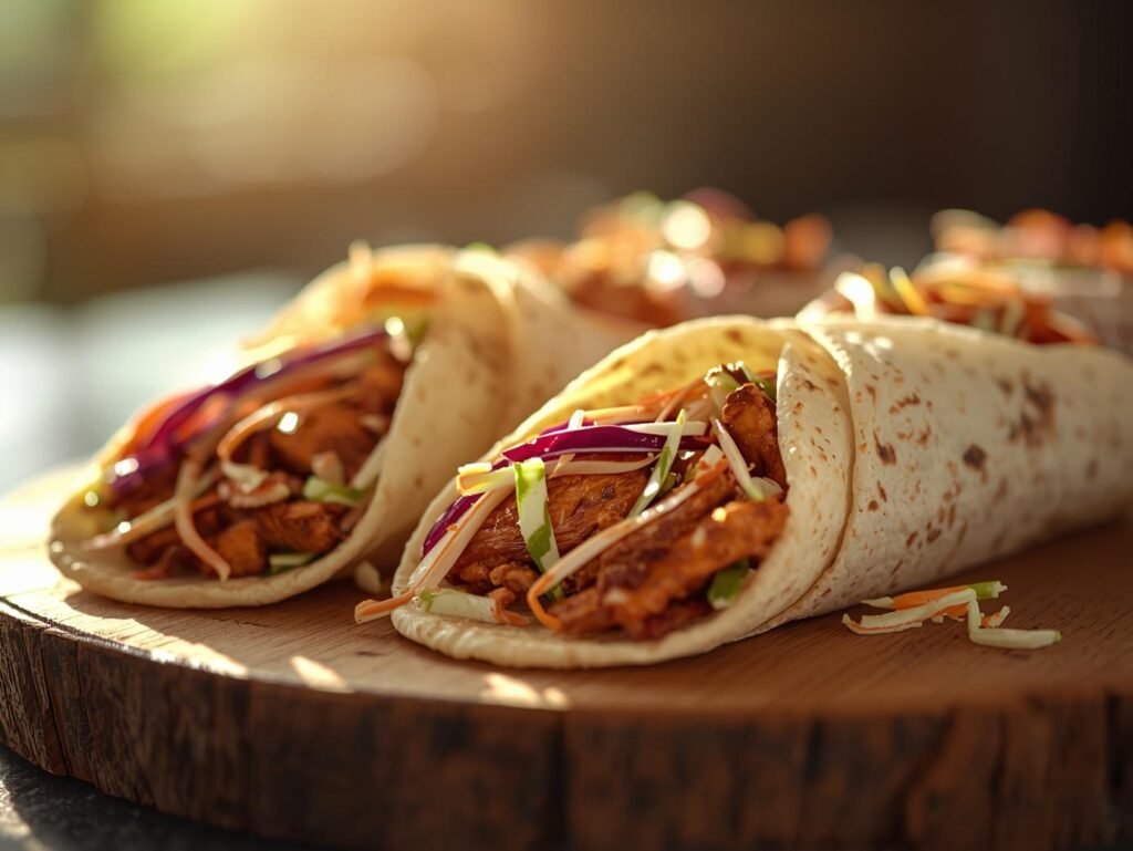 BBQ Chicken Coleslaw Wraps