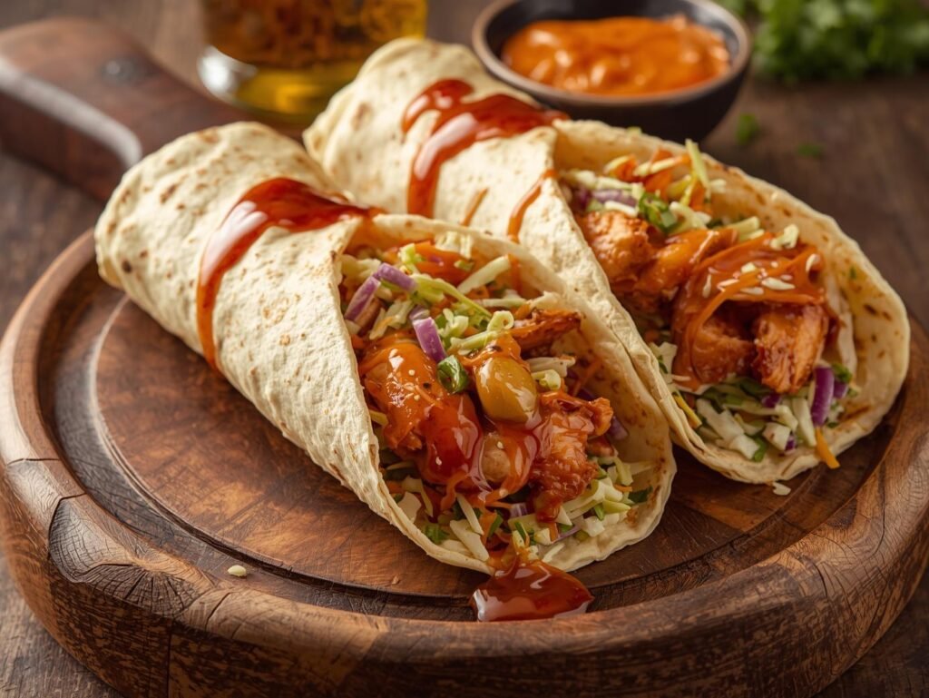 BBQ Chicken Coleslaw Wraps