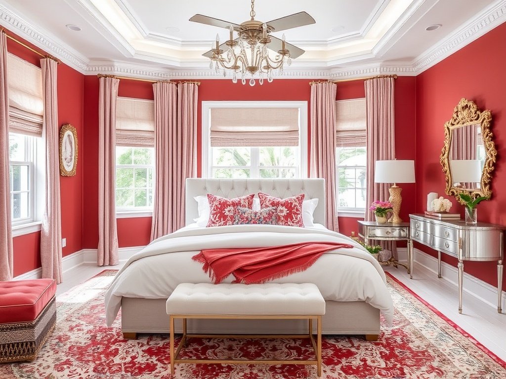 Red and White Bedroom Ideas