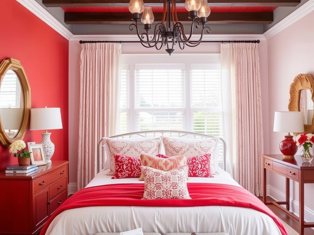 Red and White Bedroom Ideas