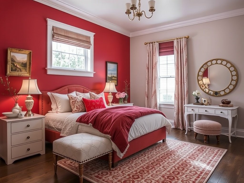 Red and White Bedroom Ideas