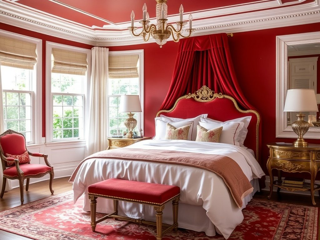 Red and White Bedroom Ideas