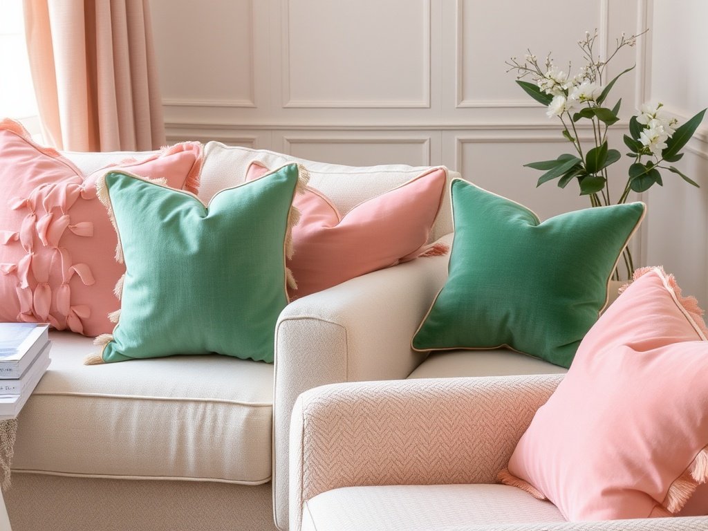 Pink & Green Cushions 