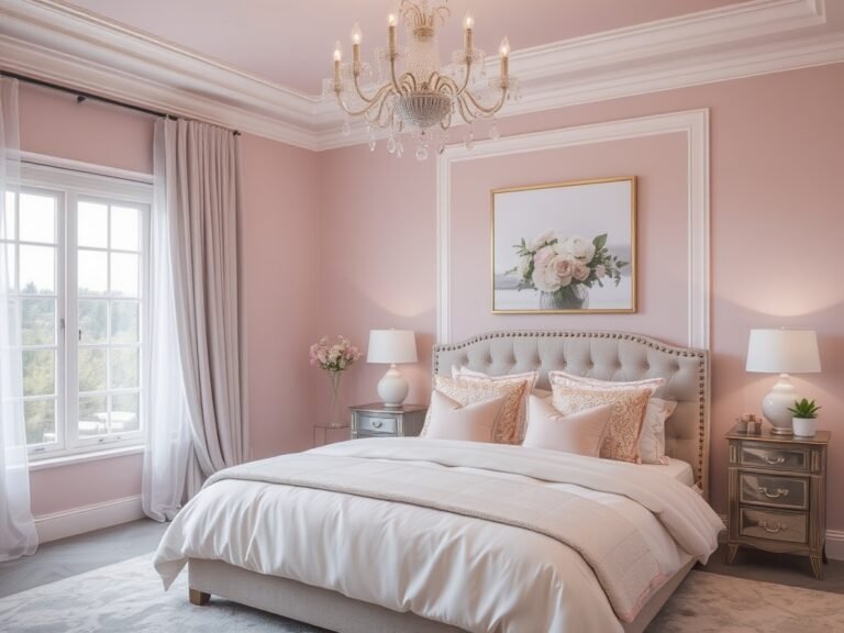 Dreamy Pink and Grey Bedroom