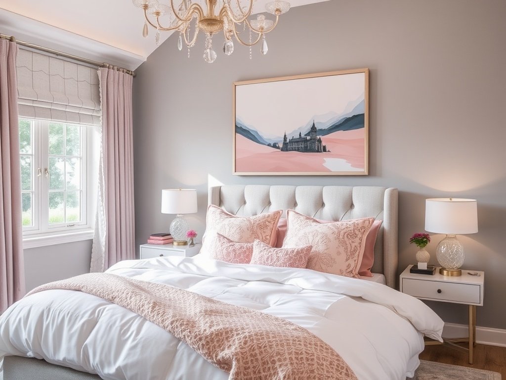 Dreamy Pink and Grey Bedrooms