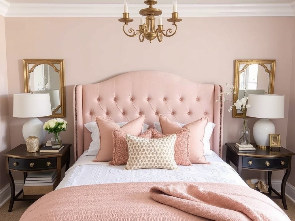 Add a Blush Pink Upholstered Headboard