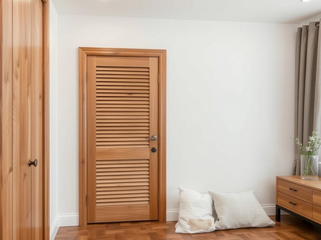 Louvred Wooden Ventilation Door