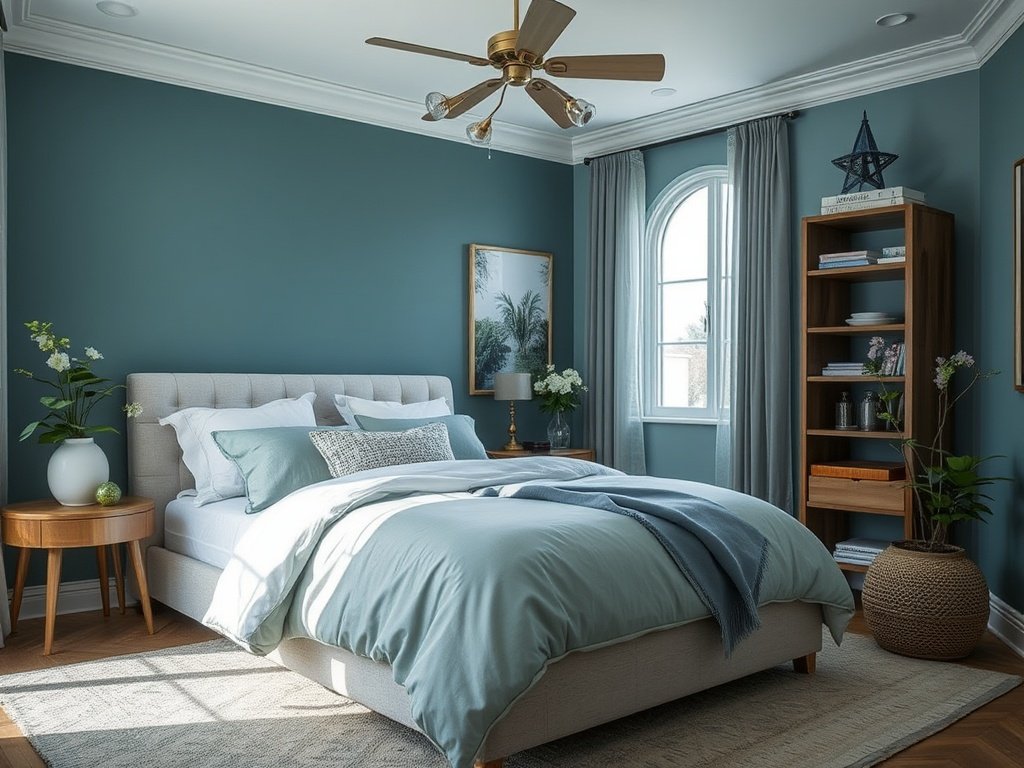 Relaxing Blue Green Bedroom