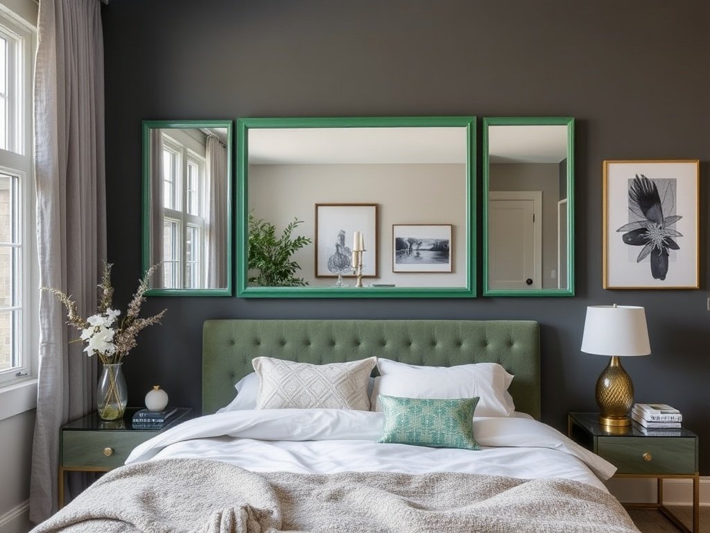  Mirrors with Green Frames 
