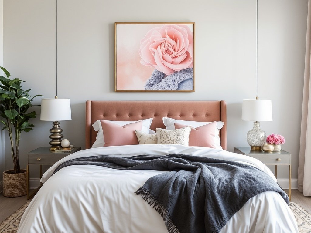 Add Blush Pink Artwork Above the Bed