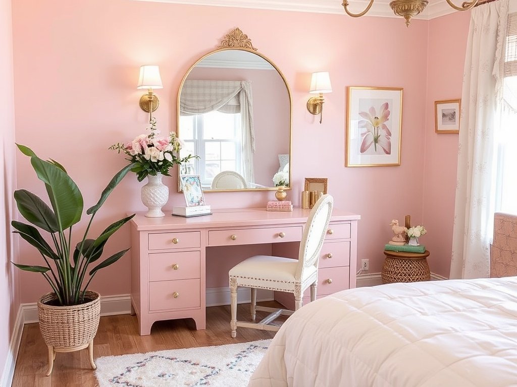 Style a Blush Pink Vanity Area