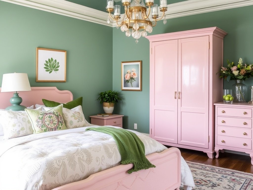  Pink Furniture with Green Accents 