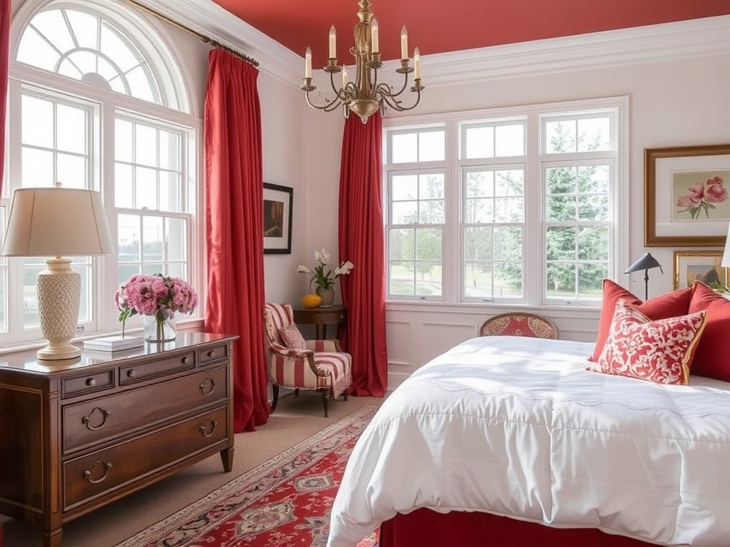 Red and White Bedroom Idea