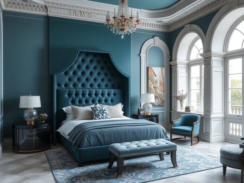 Teal Tufted Architectural Grace