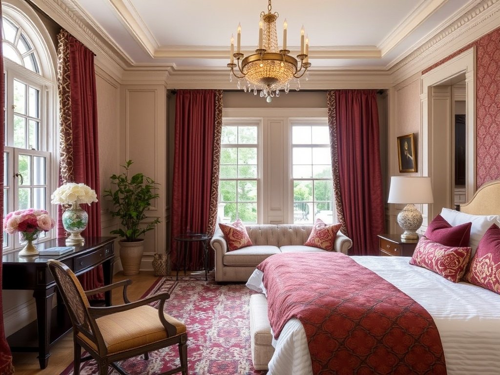 Burgundy Reading Nook Tranquility