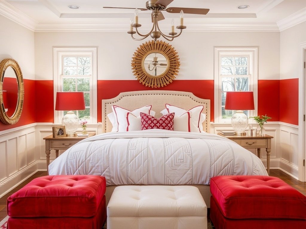 Red and White Bedroom Idea
