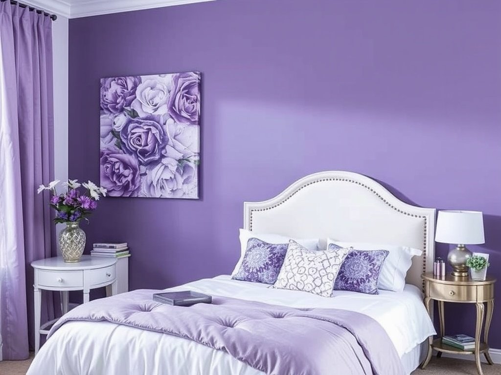 Add Floral Purple Wall Art for Personality