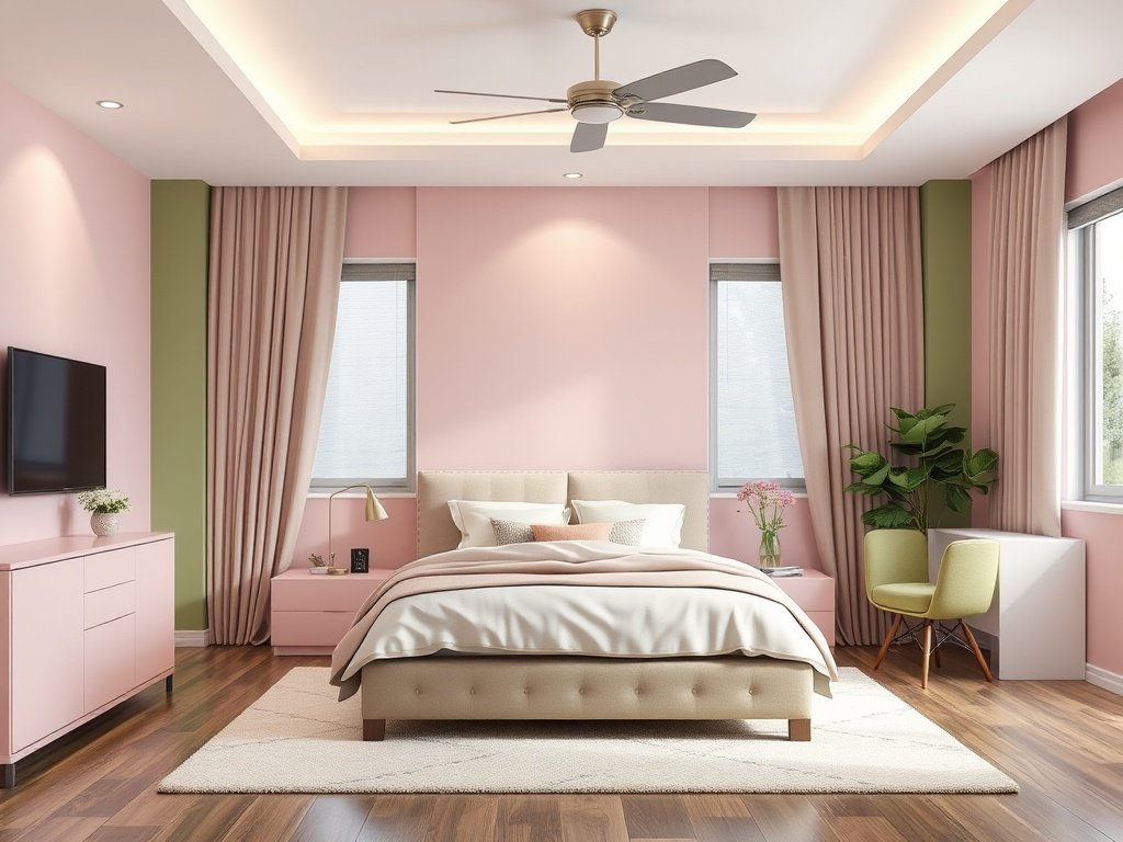 Modern Pink & Green Bedroom Designs