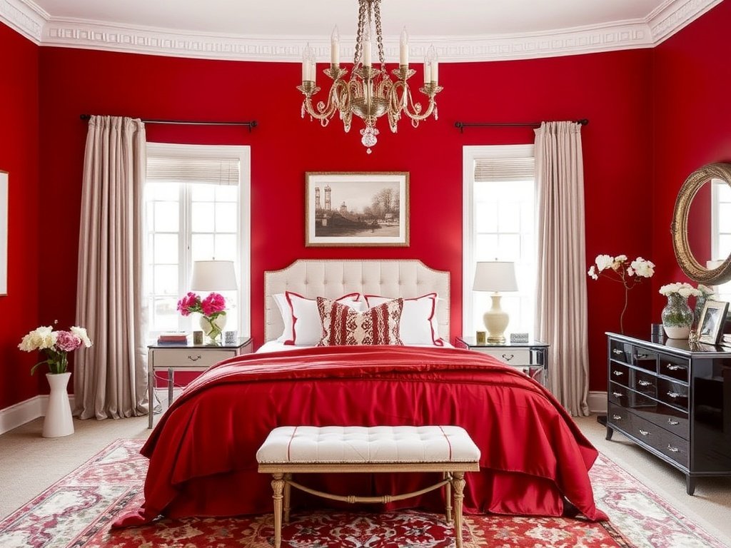 Red and White Bedroom Ideas