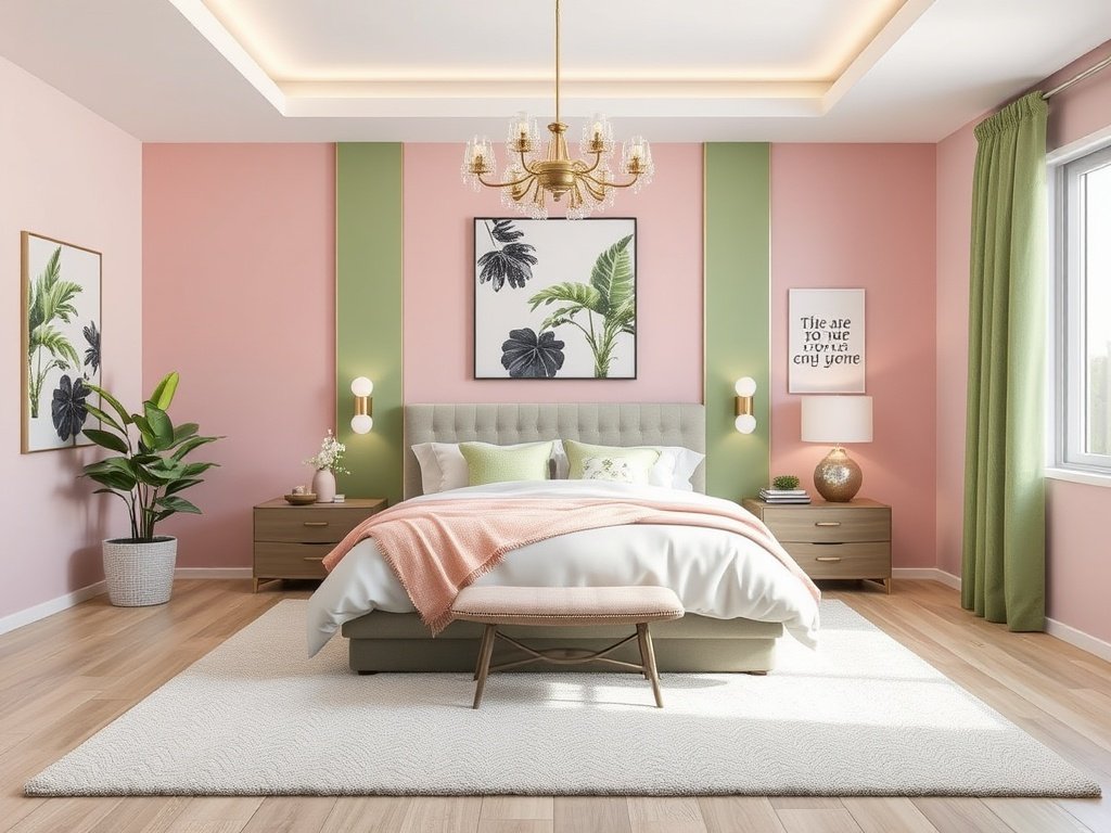Modern Pink & Green Bedroom Designs