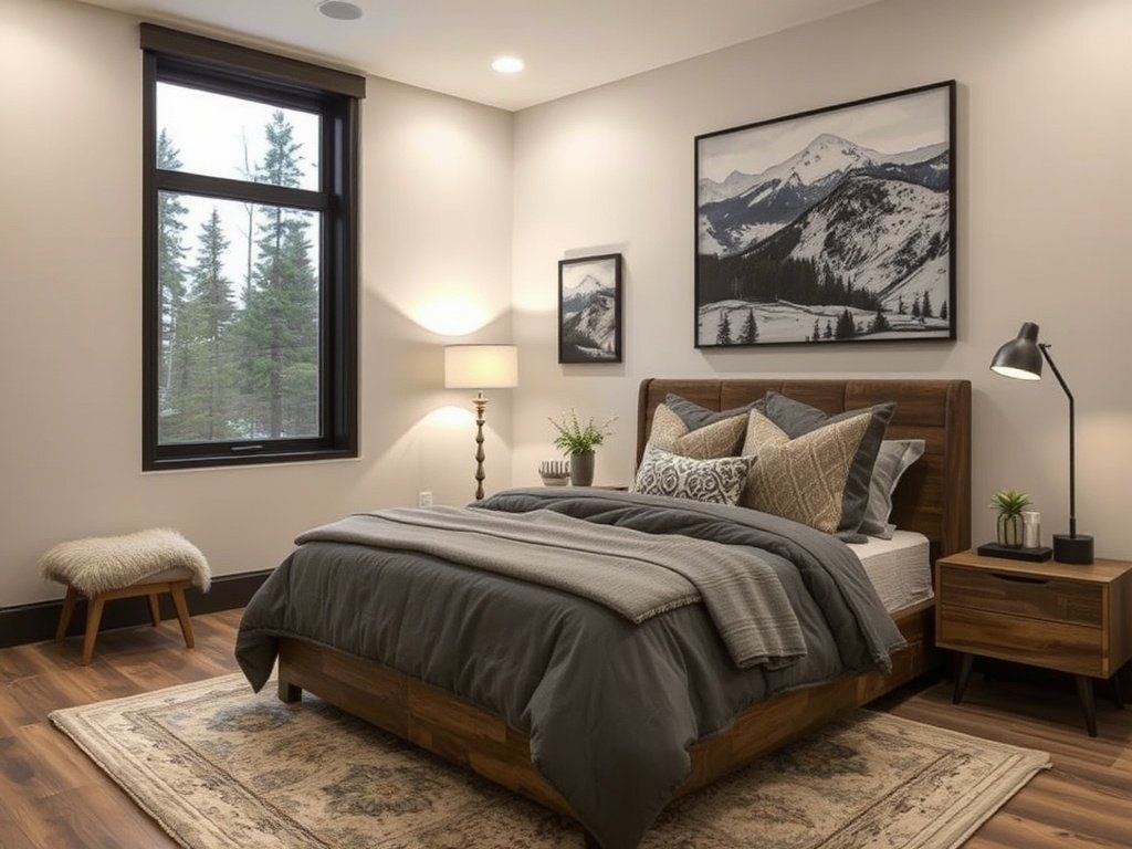 Modern Mountain Home Bedroom