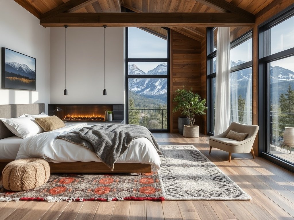 Modern Mountain Home Bedroom