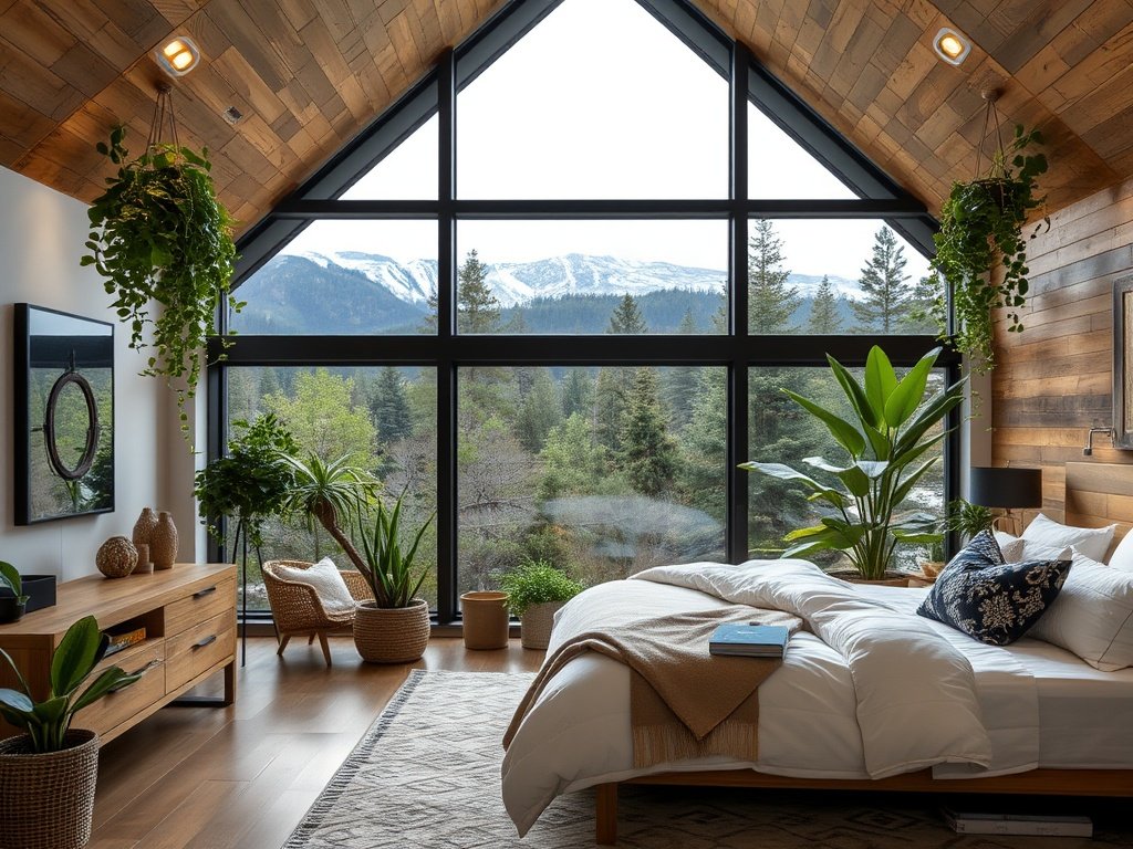 Modern Mountain Home Bedroom
