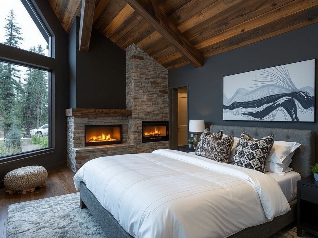 Modern Mountain Home Bedroom