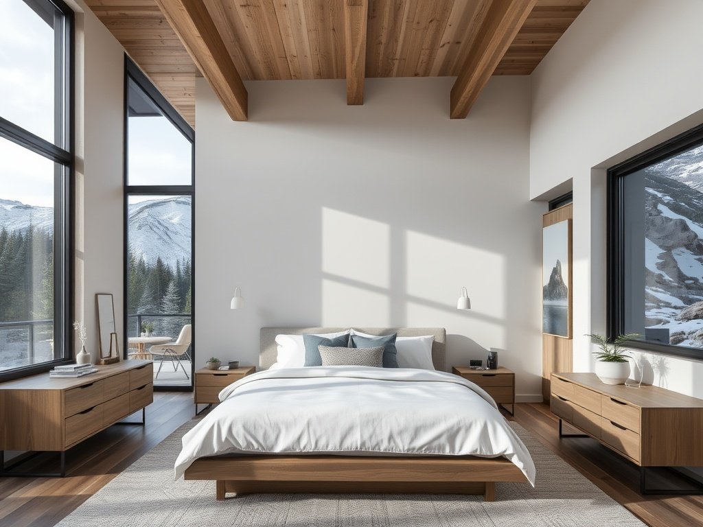 Modern Mountain Home Bedroom