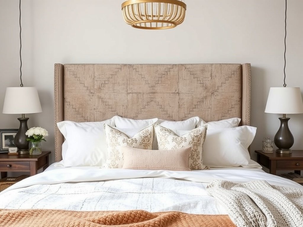 Statement Headboard with Texture