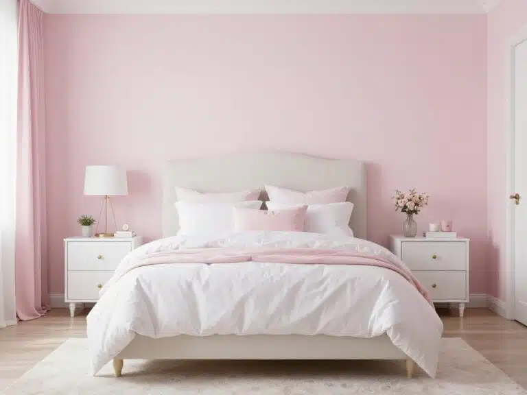 pink and white bedroom