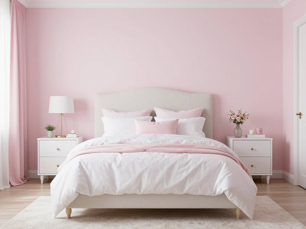 pink and white bedroom