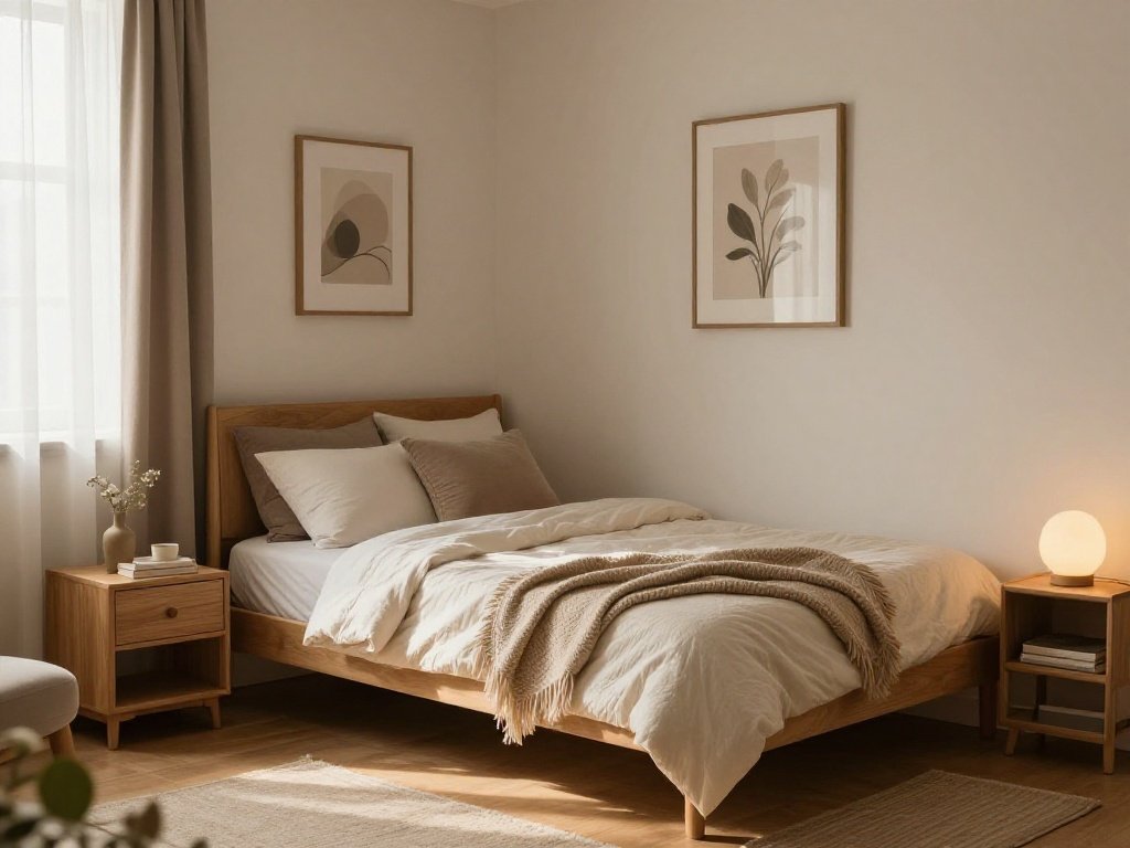 cozy bed in corner