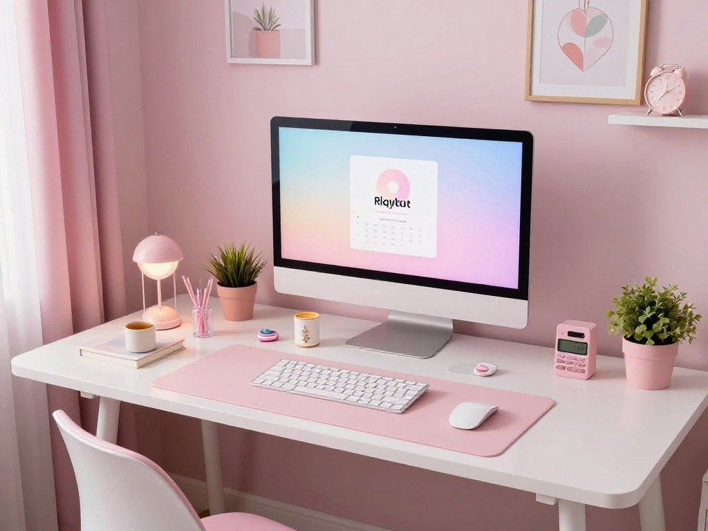 Aesthetic Desk Setup for Study and Creativity