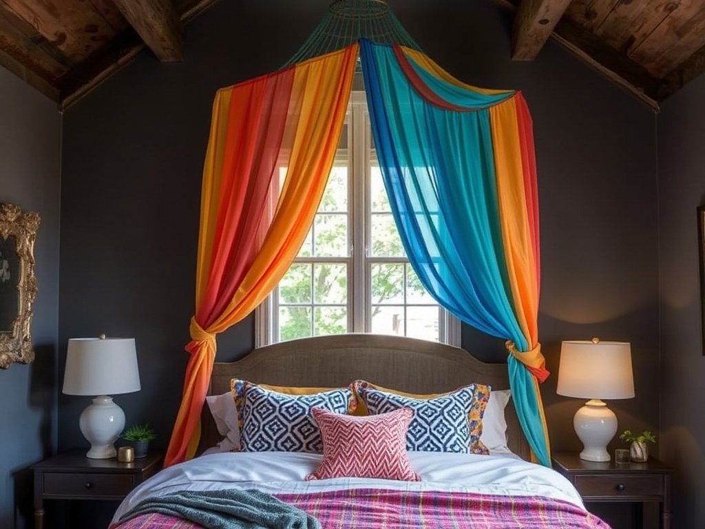 Colored Fabric Canopy for a Bold Statement
