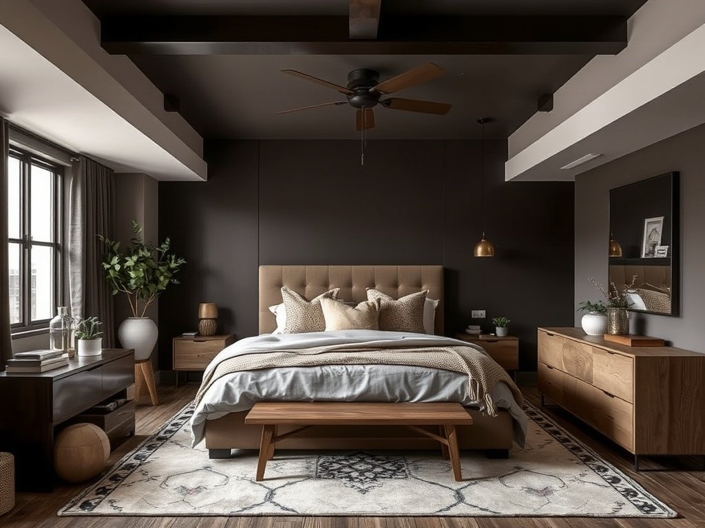 Best Dark Earth-Tone Bedroom