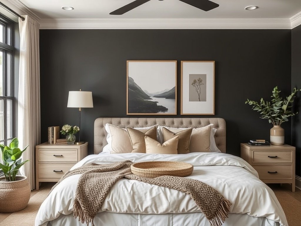 Dark Earth-Tone Bedroom