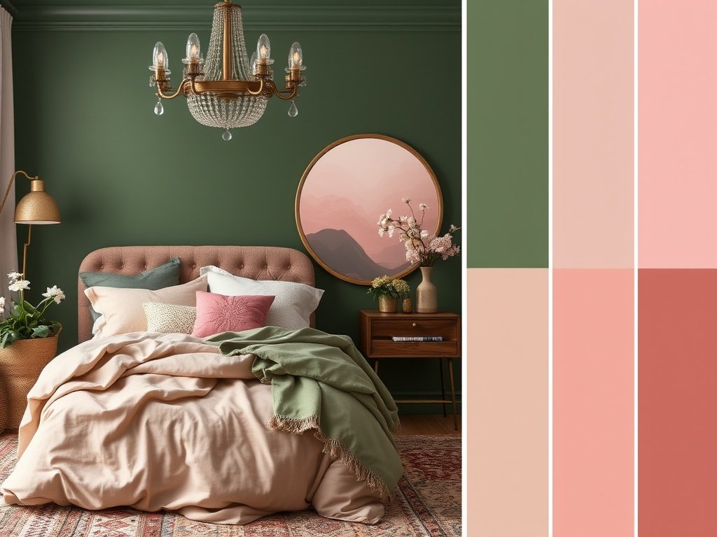 Olive Green and Dusty Rose