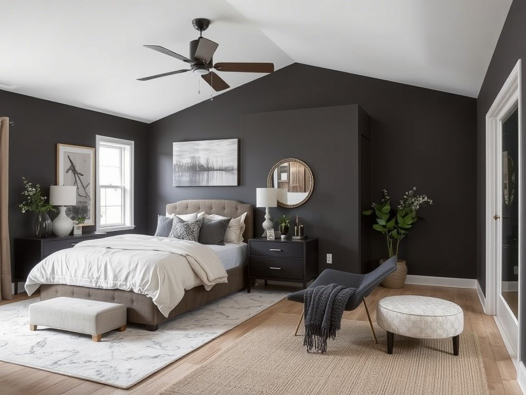 Dark Earth-Tone Bedroom