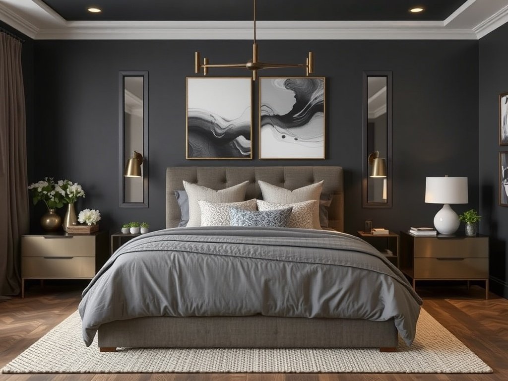 Dark Earth-Tone Bedroom