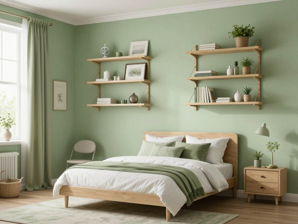 Floating Shelves with Curated Decor