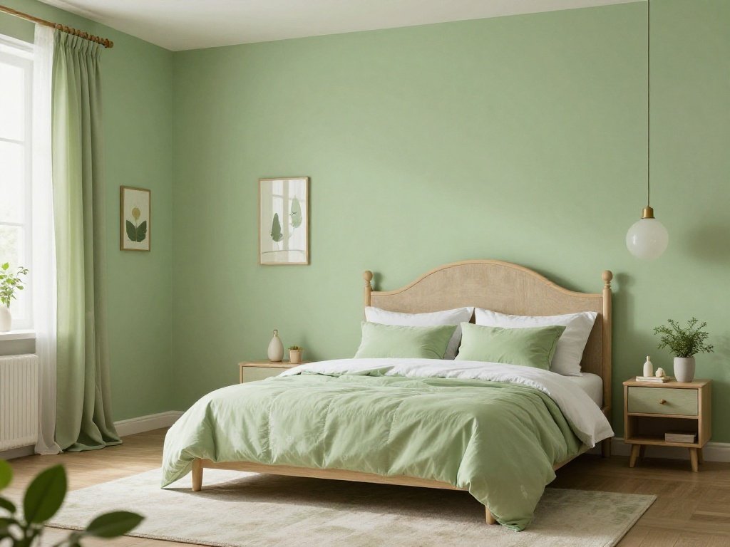Soft Green Accent Walls for Depth