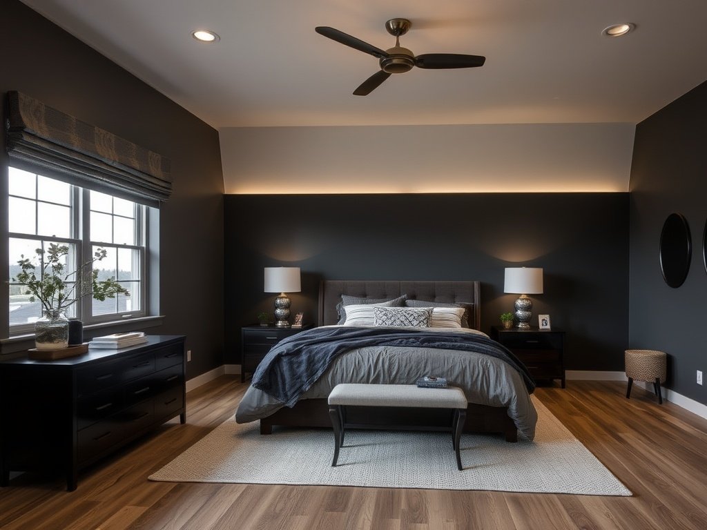 Dark Earth-Tone Bedroom