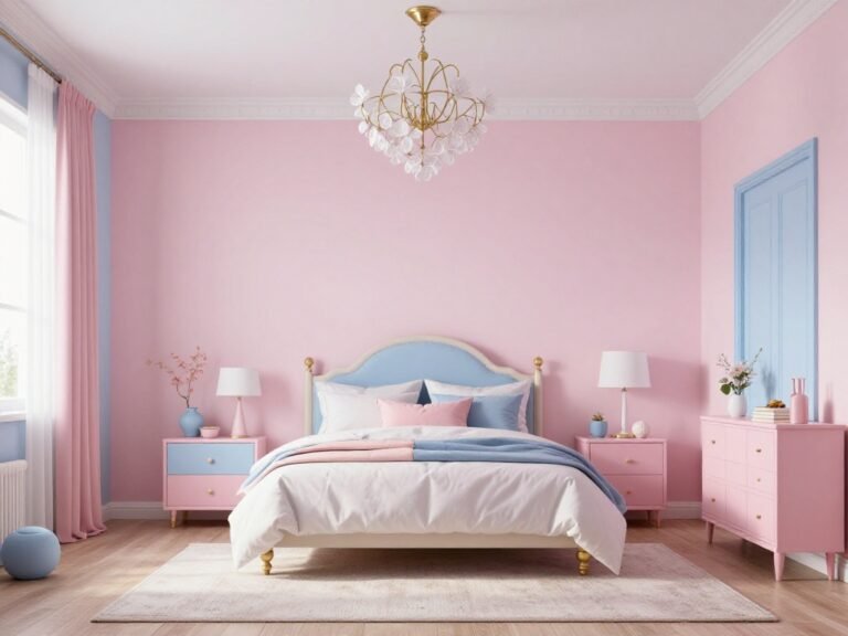 pink and blue bedroom