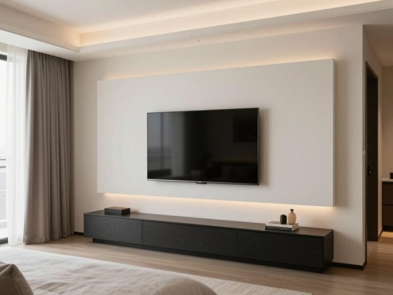 luxury bedroom TV wall