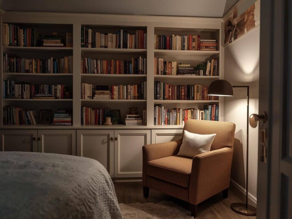 small bedroom library