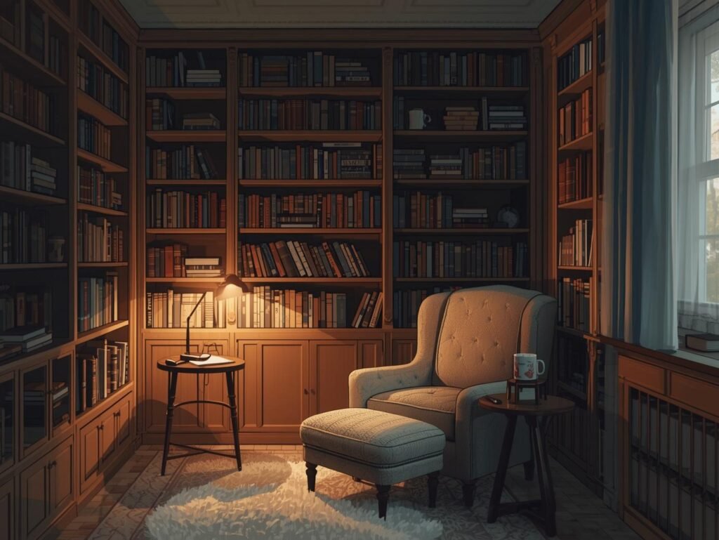 small bedroom library