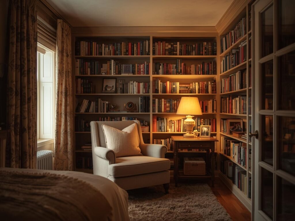 small bedroom library