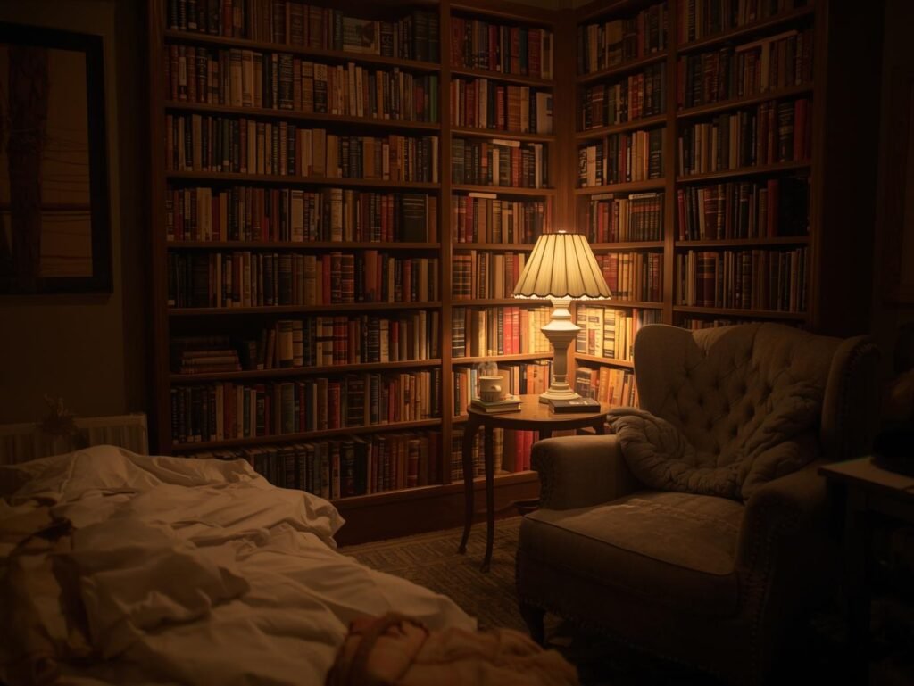 small bedroom library